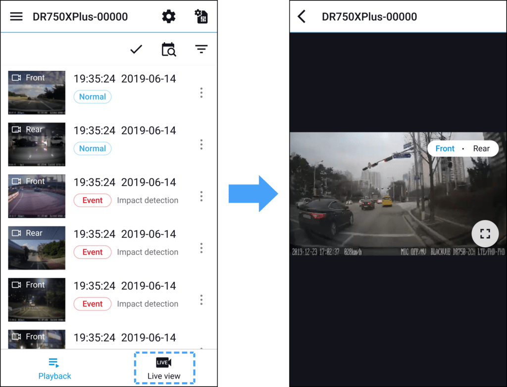 Real-time-streaming-video-Live-View-screenshot
