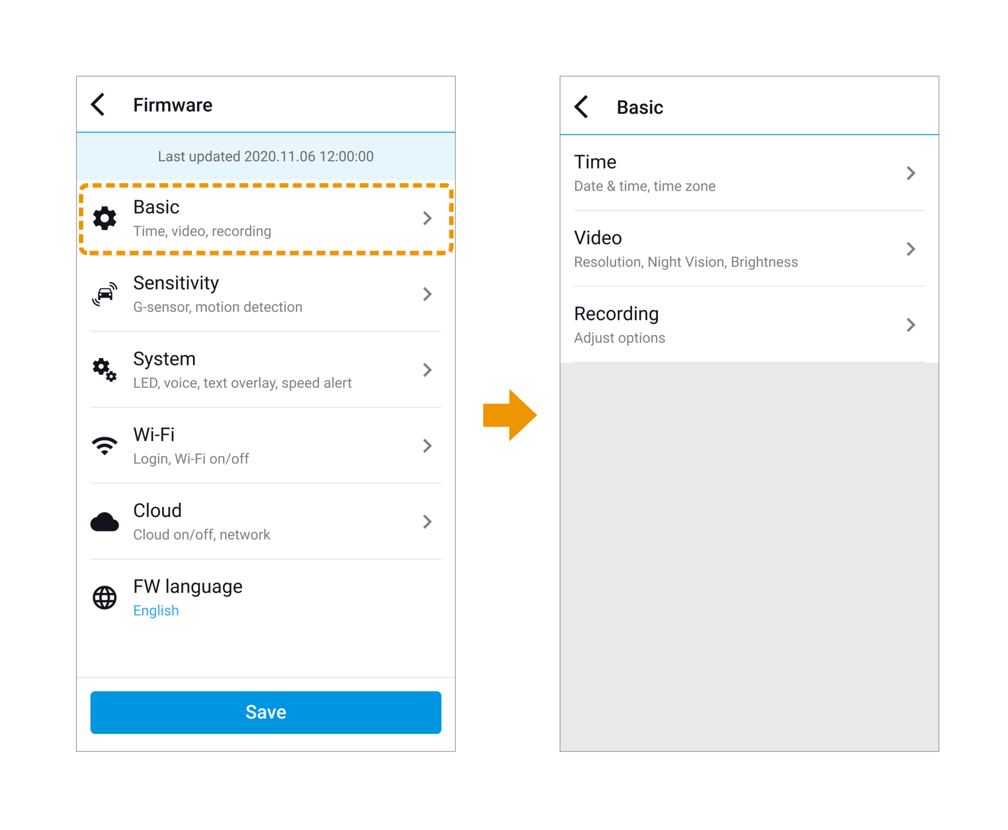 Changing settings using your smartphone (Android/iOS) – DR900X Plus ...