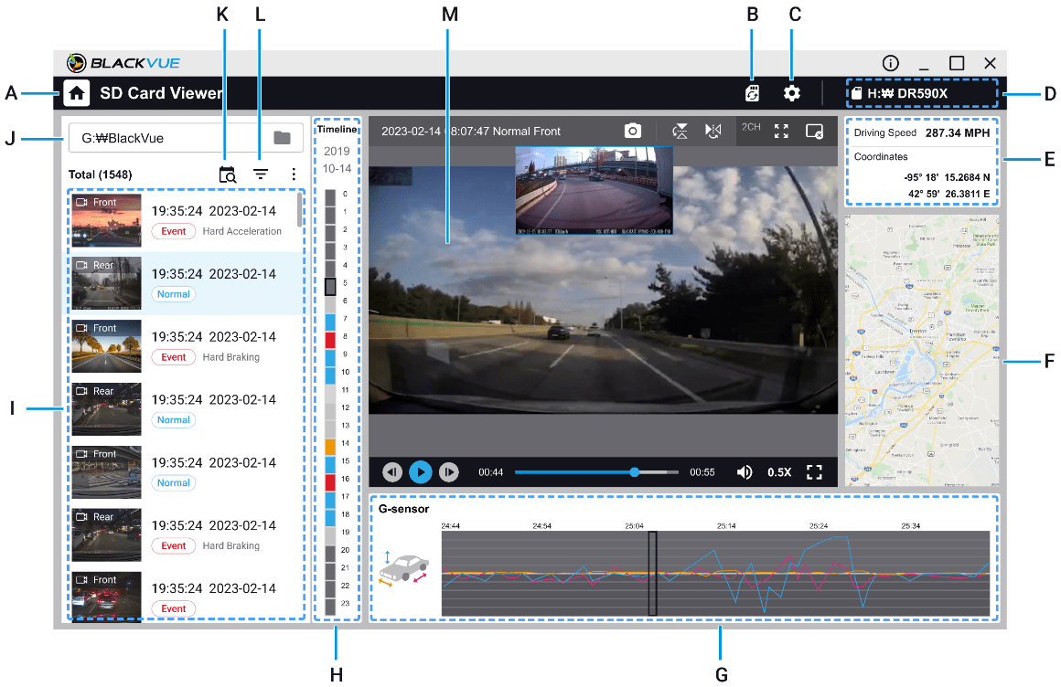 BlackVue G-1EU External GPS Receiver For DR590X Dash Cam Series - Adds Speed & Location Data To Videos